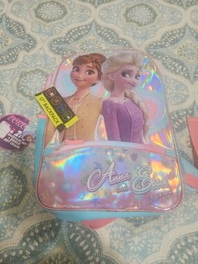 Disney Frozen Holographic Anna & Elsa Backpack - Pink, Blue & Purple